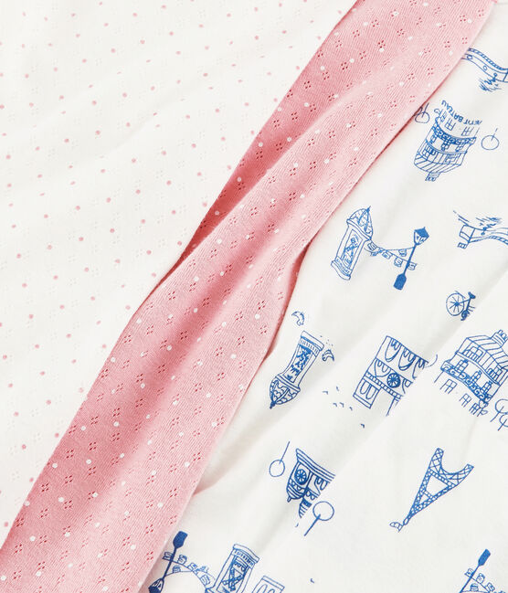 Set mit 2 Rippstrick-Pyjamas für kleine Mädchen variante 1