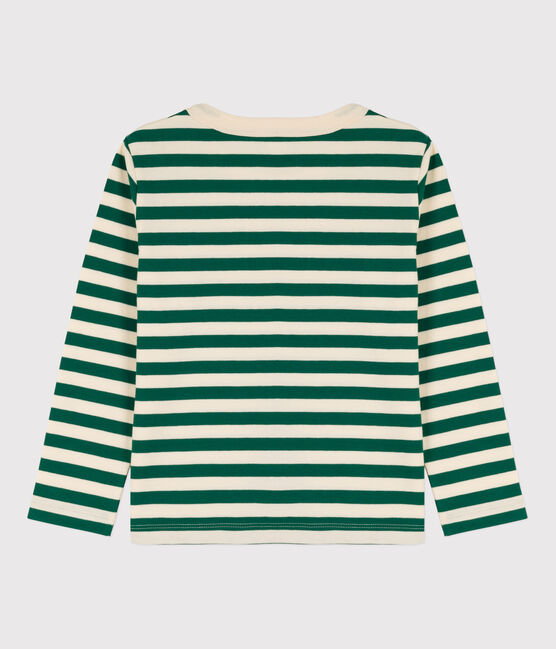 Langärmeliges Kinder-T-Shirt aus Baumwolle für Jungen EVERGREEN/ AVALANCHE