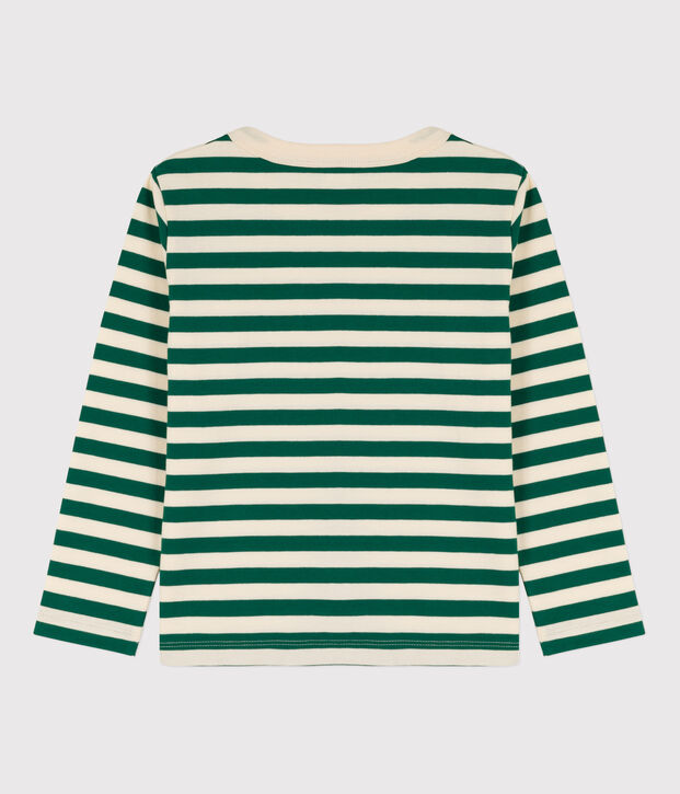 Lang&auml;rmeliges Kinder-T-Shirt aus Baumwolle f&uuml;r Jungen gr&uuml;n/naturfarben