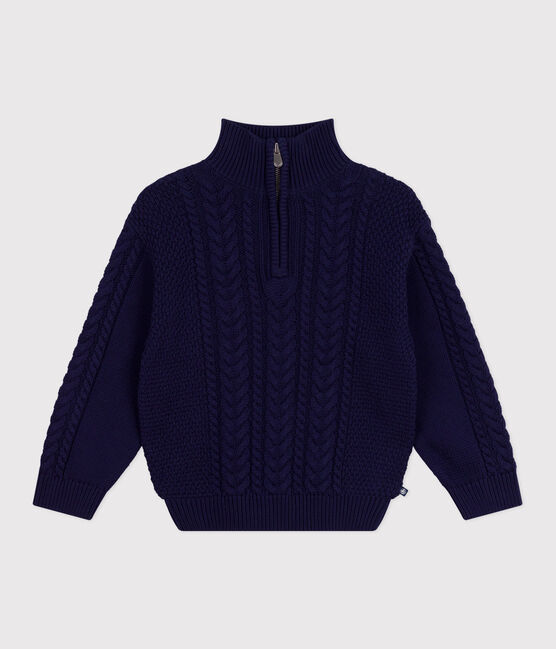 Kinder-Pullover mit Stehkragen aus einfarbiger Baumwolle SOIR