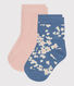 2 Paar Baby-Socken aus Baumwolle mit Blumenmotiv
