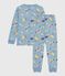 Kinder-Pyjama aus Molton mit Bärmotiv blau ADRIATIC/ MULTICO