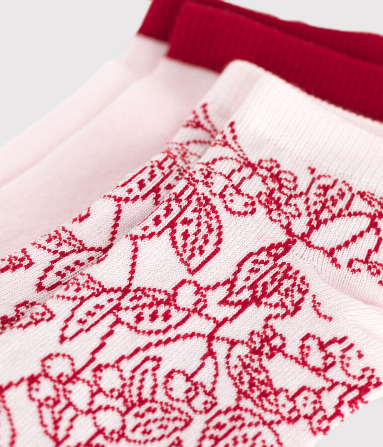 2er-Set Kinder-Socken aus Baumwolle mit Blumenmotiv f&uuml;r M&auml;dchen vielfarbig