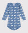 Langärmeliger Baby-Body aus Baumwolle blau BEACH/ MARSHMALLOW