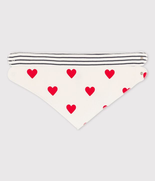2er-Set Baby-Bandana-L&auml;tzchen aus Baumwolle mit Herzmotiv vielfarbig