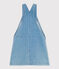 Kinder-Latzkleid aus leichtem Denim für Mädchen blau DENIM CLAIR