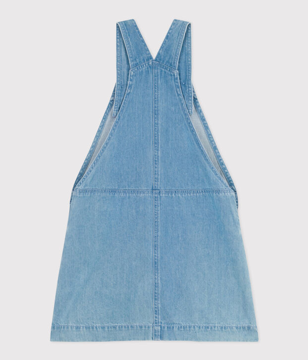 Kinder-Latzkleid aus leichtem Denim f&uuml;r M&auml;dchen blau