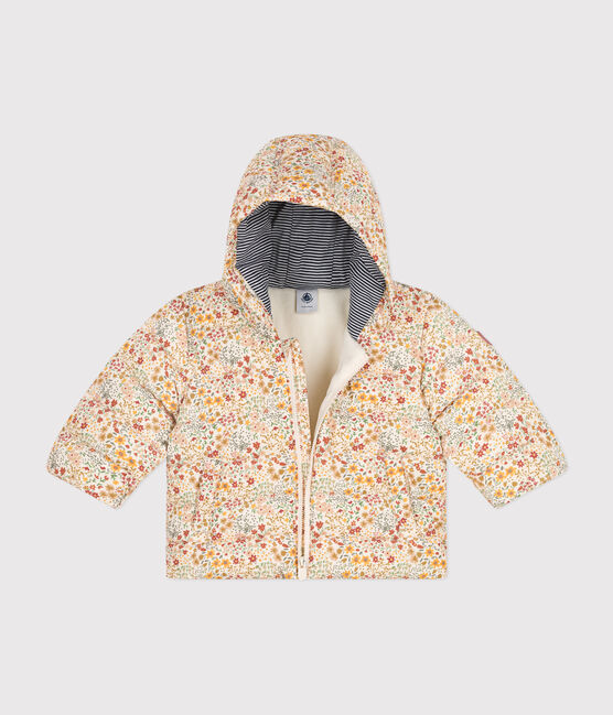 Gemusterte Baby-Winterjacke mit Kapuze weiss AVALANCHE/ MULTICO
