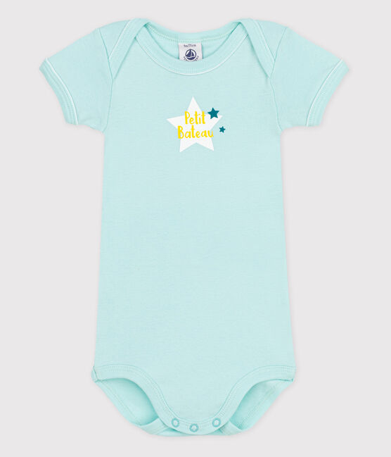 Kurzärmeliger Baby-Body blau VERGLAS