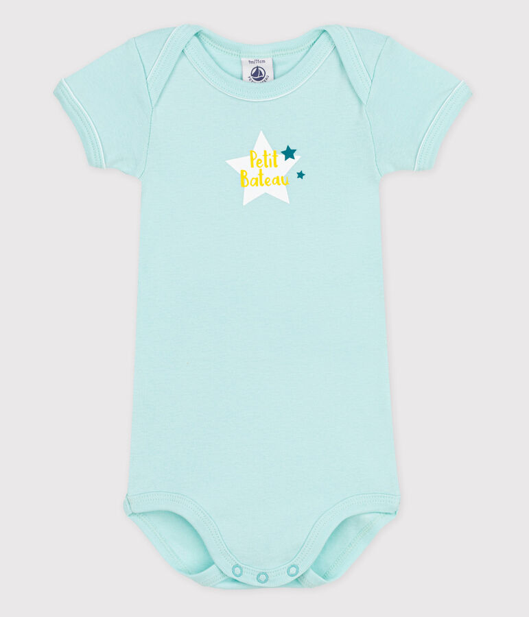 Kurz&auml;rmeliger Baby-Body blau