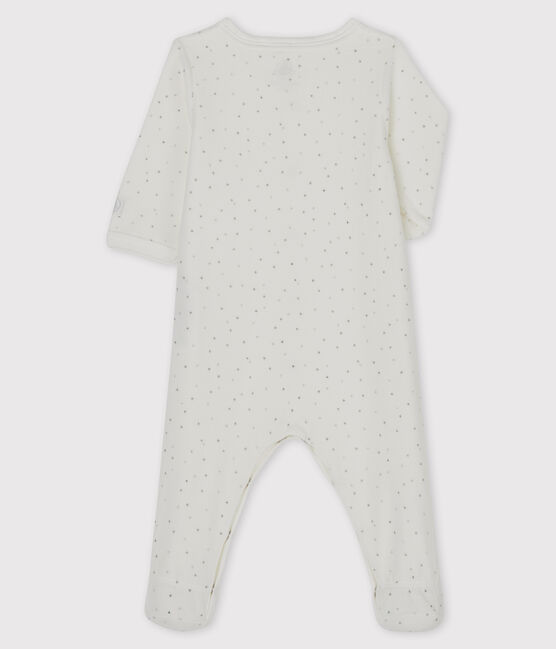 Weißer Baby-Strampler aus Nicki mit Sternen-Print weiss MARSHMALLOW/weiss MULTICO
