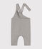 Lange Baby-Latzhose aus Molton grau CHATON CHINE