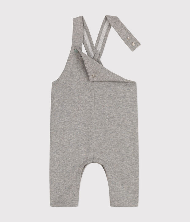 Lange Baby-Latzhose aus Molton grau