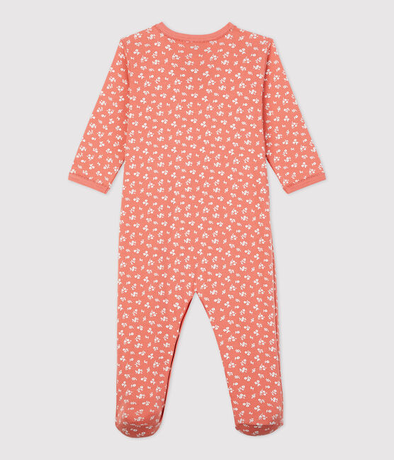 Baby-Strampler aus Bio-Baumwolle mit floralem Muster rosa PAPAYE/ MARSHMALLOW
