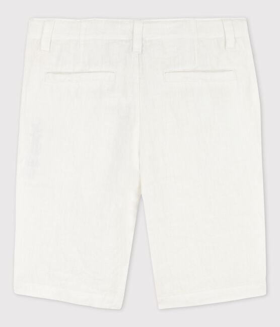 Kinder-Bermudas aus Leinen für Jungen weiss ECUME