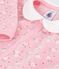 Strampler aus Nicki mit Kragen und Blumenmuster rosa/vielfarbig
