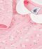 Strampler aus Nicki mit Kragen und Blumenmuster rosa/vielfarbig