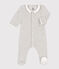 Baby-Strampler aus Samt grau BELUGA CHINE