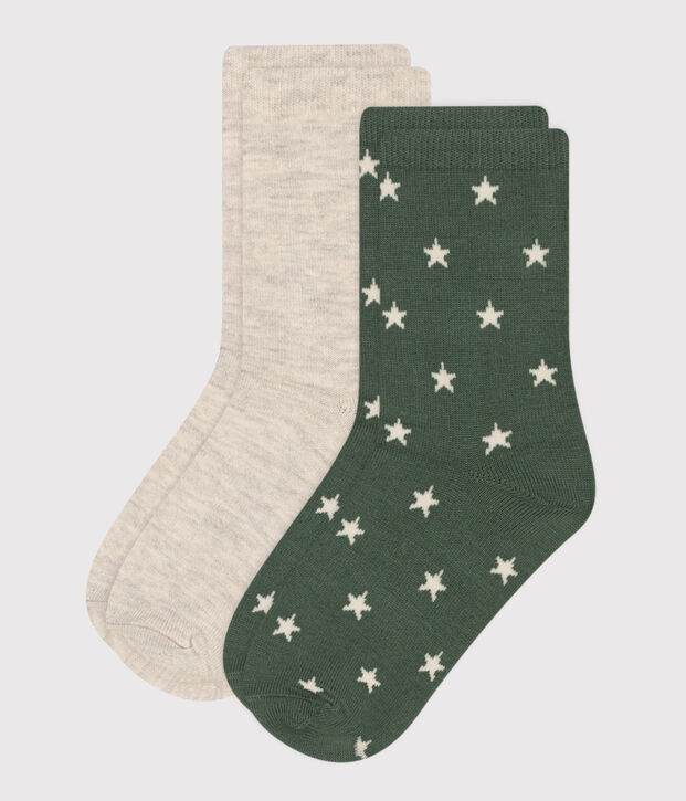 2 Paar Kindersocken mit Sternenmotiv aus Baumwolle. vielfarbig