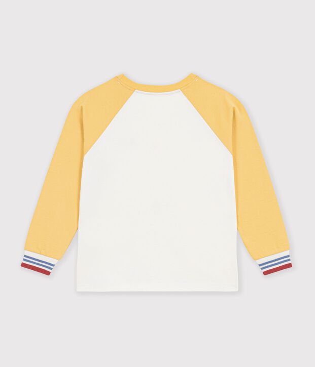 Lang&auml;rmeliges Kinder-T-Shirt aus Baumwolle im Colorblock naturfarben/vielfarbig