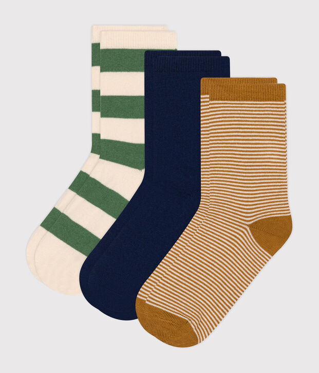 3er-Set Kinder-Socken aus gestreifter Baumwolle vielfarbig