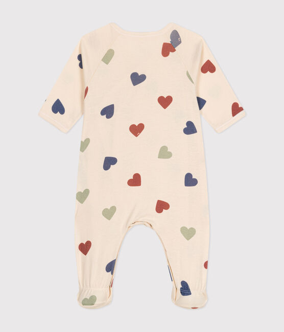 Babypyjama mit Herzmotiv aus Baumwolle weiss AVALANCHE/ MULTICO