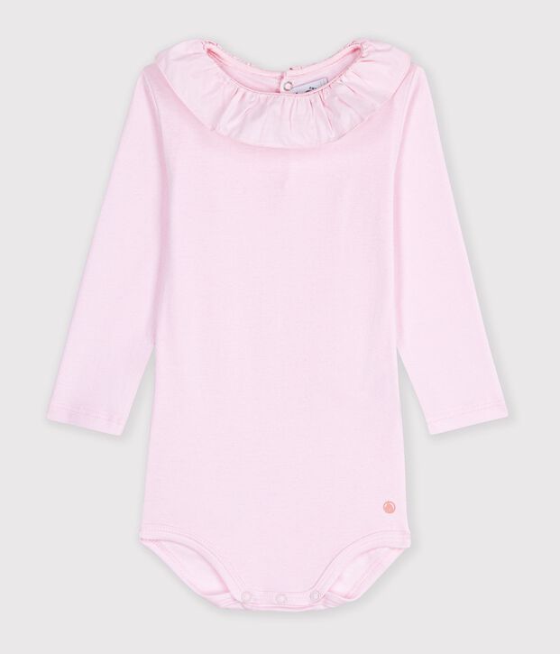 Baby-Body mit Kragen aus einfarbiger Baumwolle BARELY