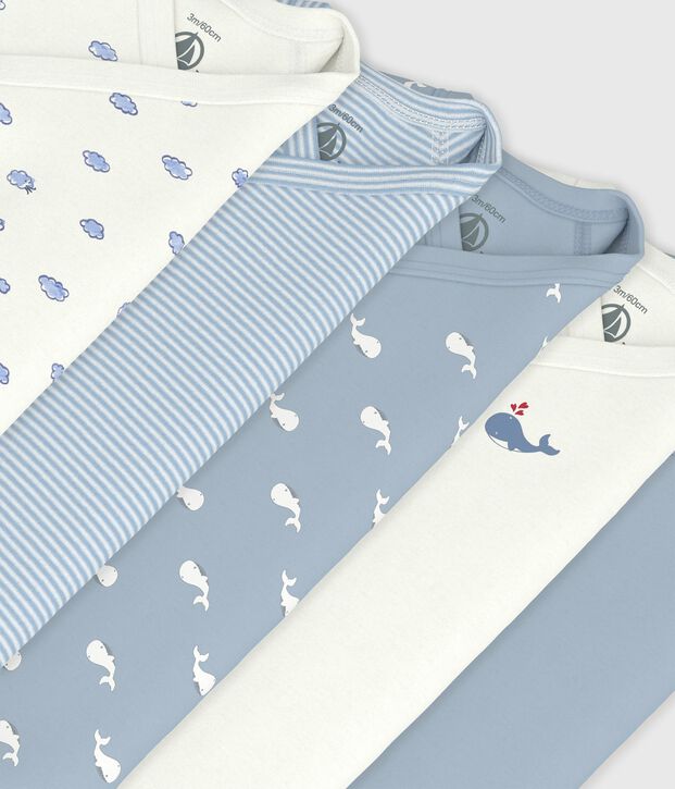 Set lang&auml;rmeliger Wickelbodys aus bedruckter Baumwolle vielfarbig