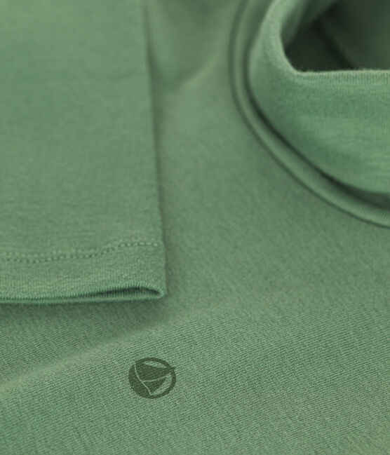 Kinder-Rollkragenshirt aus Baumwolle für Mädchen und Jungen grün PALMERAIE