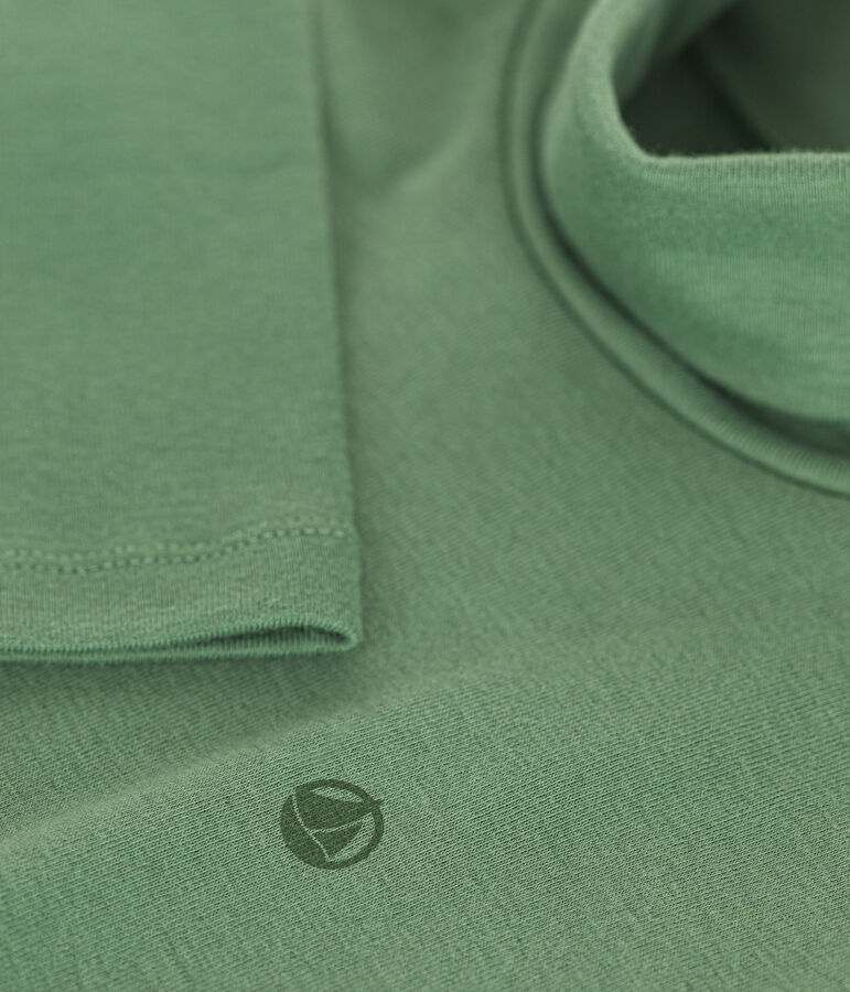 Kinder-Rollkragenshirt aus Baumwolle f&uuml;r M&auml;dchen und Jungen gr&uuml;n