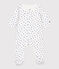 Baby-Bodyjama aus Doppeljersey mit Herzmotiv weiss MARSHMALLOW/ NEWBLEU