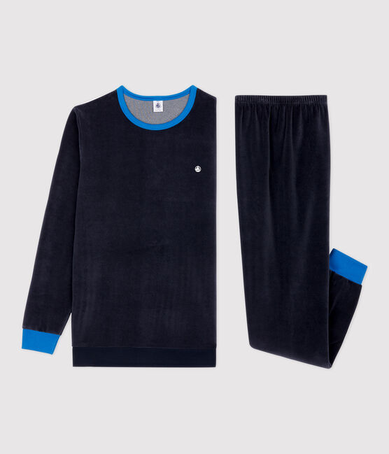 Kinderpyjama aus Nicki für Jungen blau SMOKING