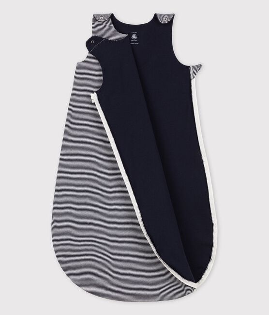 Gestreifter Babyschlafsack aus Baumwolle, TOG 0,5 blau SMOKING/weiss MARSHMALLOW