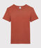 Eng anliegendes T-Shirt aus Bio-Baumwolle mit Pikotkante für Damen braun OMBRIE