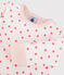 Wattierter Baby-Overall ohne Füße aus Baumwolle weiss MARSHMALLOW/rosa PETAL