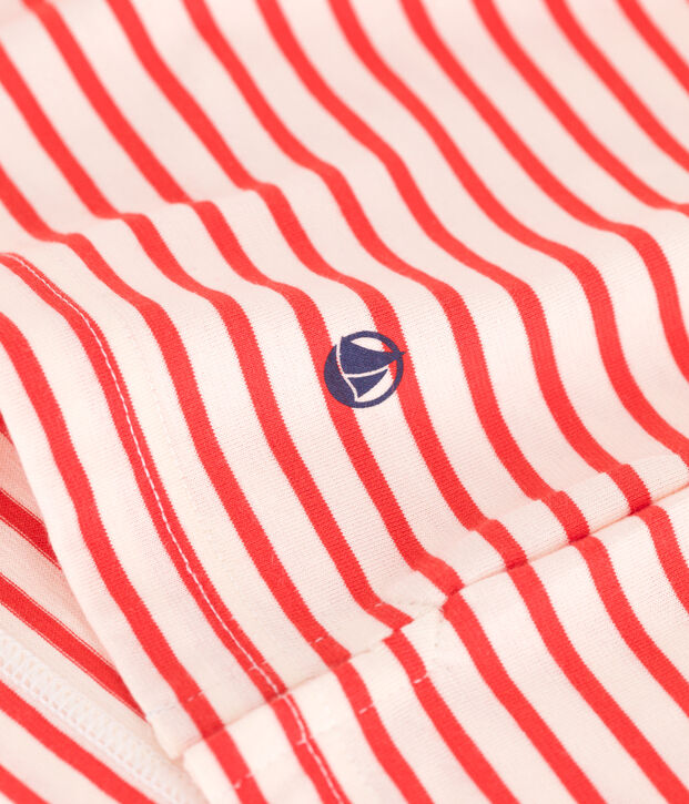 Damen-T-Shirt Le Boxy aus Baumwolle mit Streifen rot/rot