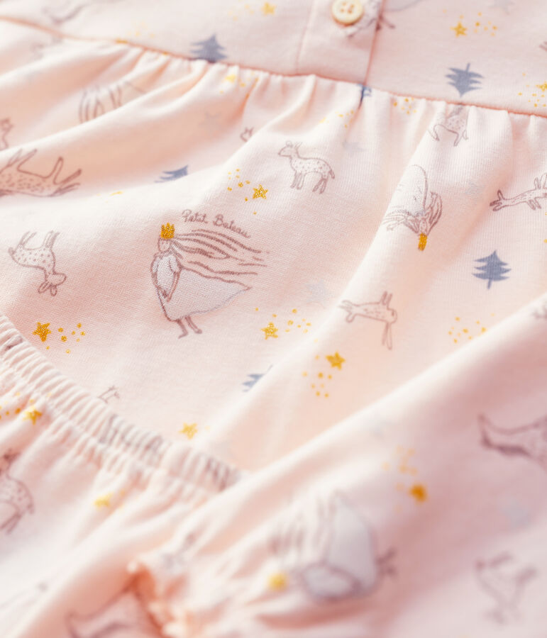 Kinderpyjama aus Baumwolle mit Prinzessinnenmotiv f&uuml;r M&auml;dchen rosa/vielfarbig