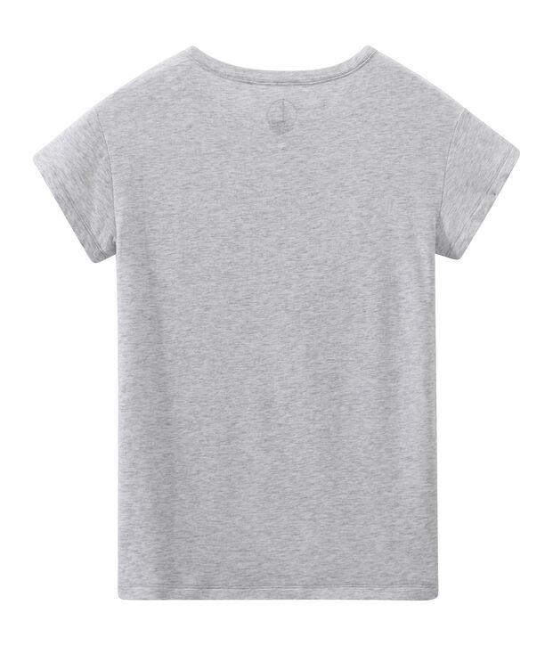 Damen-Top aus federleichtem, gedoppeltem Jersey grau