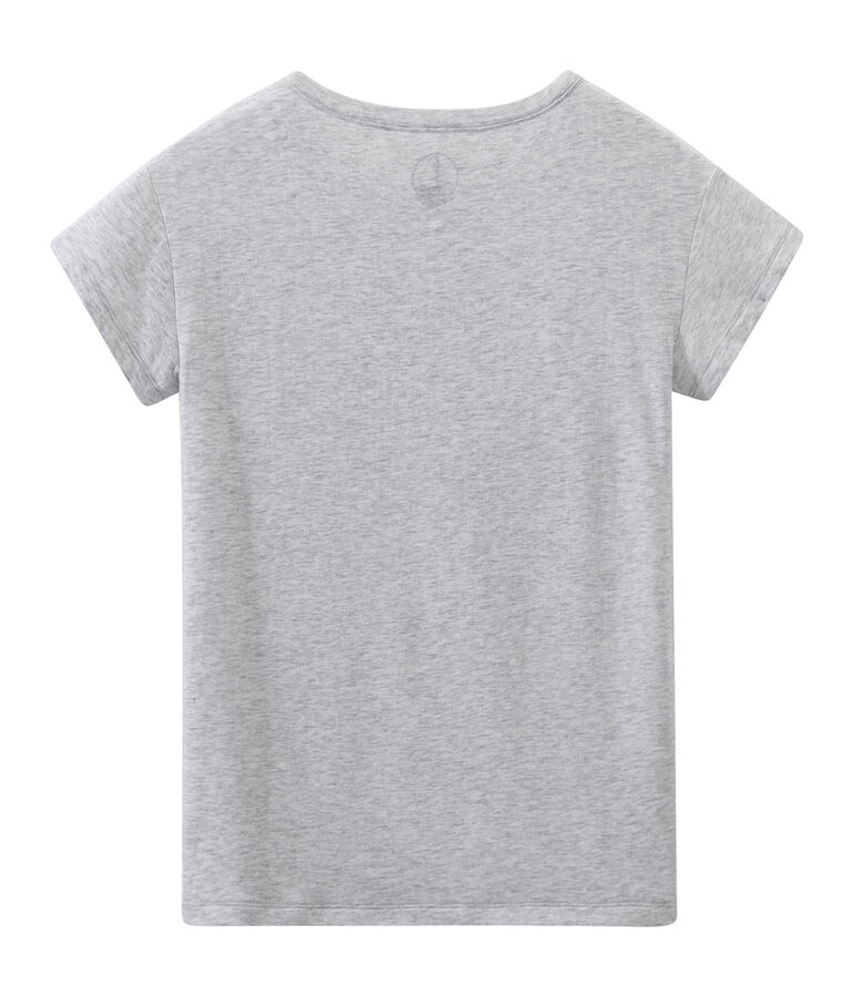 Damen-Top aus federleichtem, gedoppeltem Jersey grau