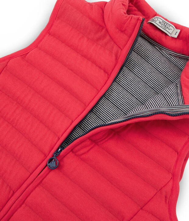 &Auml;rmellose Daunenjacke aus Doppeljersey f&uuml;r Damen rot