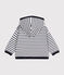 Baby-Sweatshirt mit Kapuze weiss MARSHMALLOW/blau SMOKING