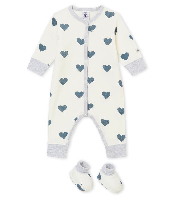 Baby MädchenEnsemble für die Nacht weiss MARSHMALLOW/blau ASTRO