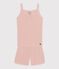 Kurzer Kinderpyjama mit unifarbenem Tanktop aus Baumwolle und Lyocell rosa SALINE