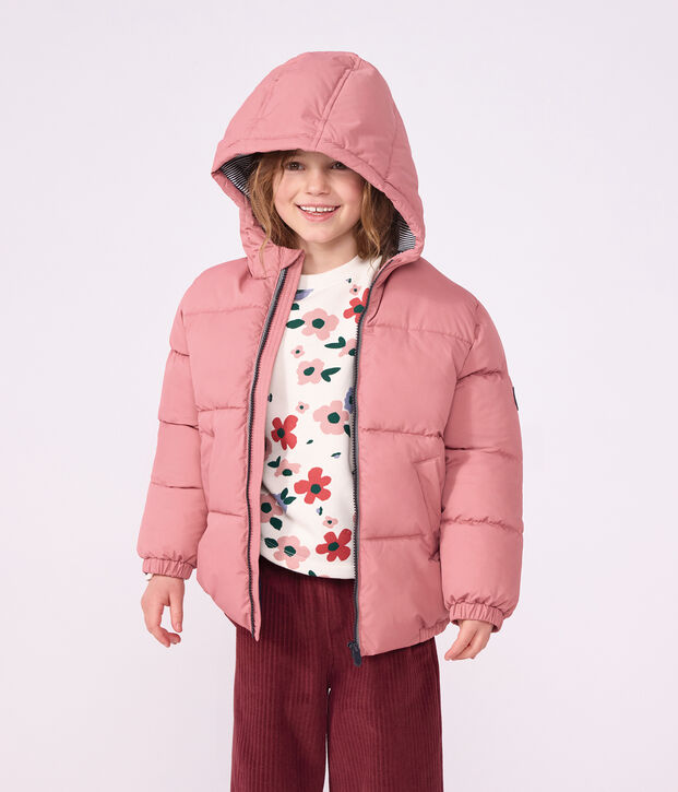 Einfarbige Kinder-Winterjacke rosa