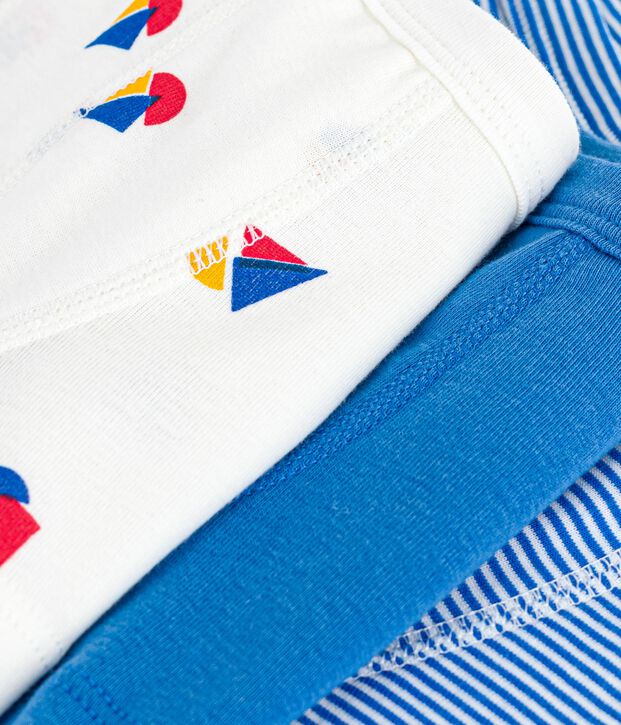 Set Kinder-Boxershorts aus Baumwolle mit &uuml;berzogenem Bund und Schiff-Motiv vielfarbig