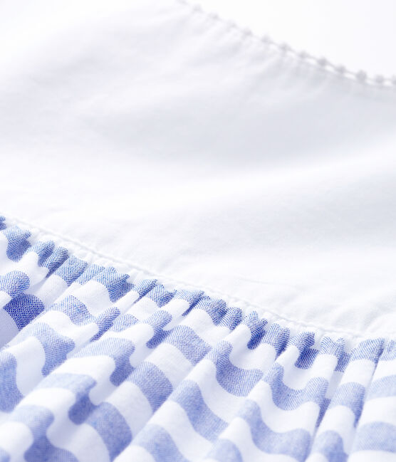 Kurzärmeliger Baby-Body für Mädchen weiss MARSHMALLOW/blau RIYADH