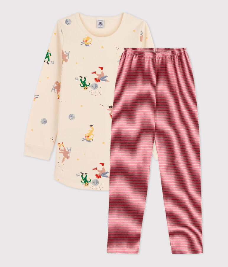 Phosphoreszierendes Nachthemd aus Molton und Baumwolle f&uuml;r M&auml;dchen naturfarben/vielfarbig