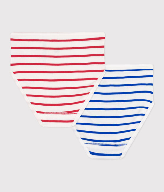 2er-Set Damen-Slips High Waist aus Baumwolle mit Streifen  variante 1