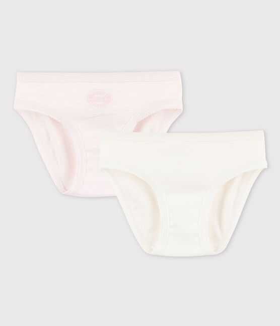 Set mit 2 Rippstrick-Höschen mit rosa Ringelmuster für kleine Mädchen variante 1
