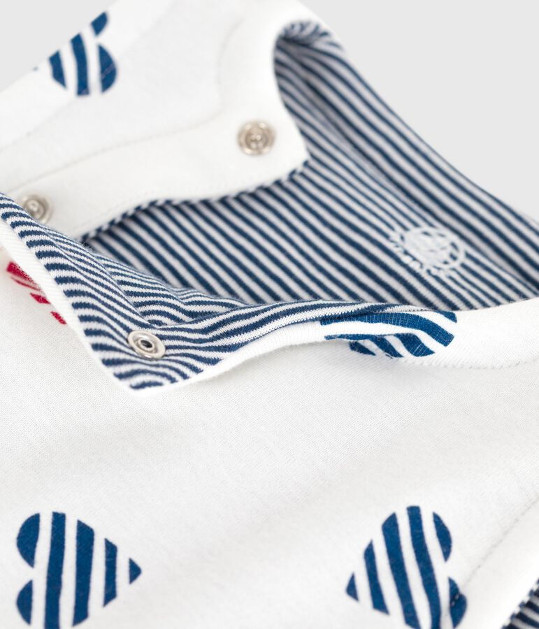 Wendbare Baby-Weste aus bedruckter Baumwolle weiss/rot